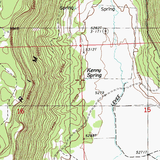Topographic Map of Kenny Spring, OR