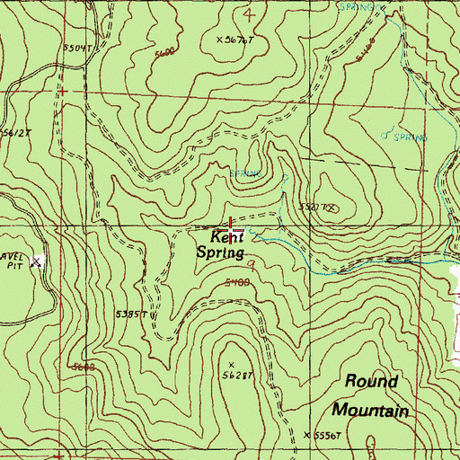 Topographic Map of Kent Spring, OR