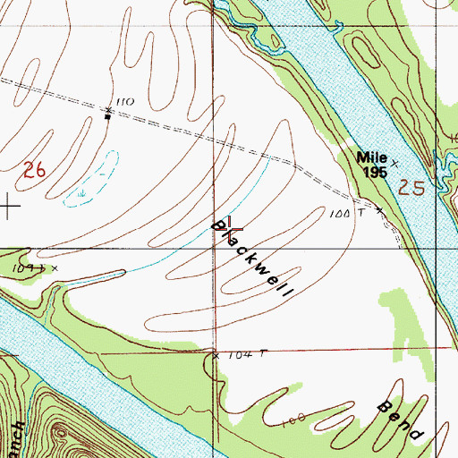 Topographic Map of Blackwell Bend, AL