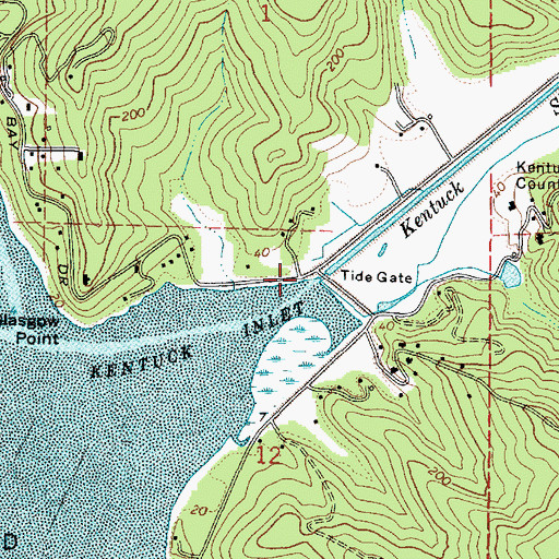 Topographic Map of Kentuck Slough, OR