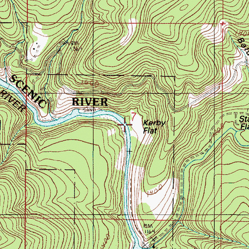 Topographic Map of Kerby Flat, OR