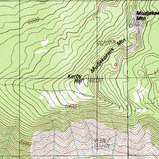 Topographic Map of Kerby Hill, OR
