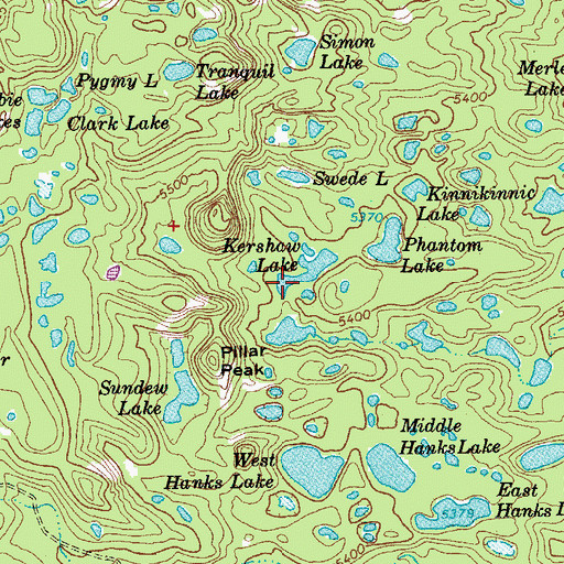 Topographic Map of Kershaw Lake, OR