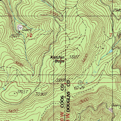 Topographic Map of Ketchin Butte, OR
