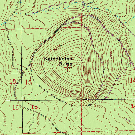 Topographic Map of Ketchketch Butte, OR