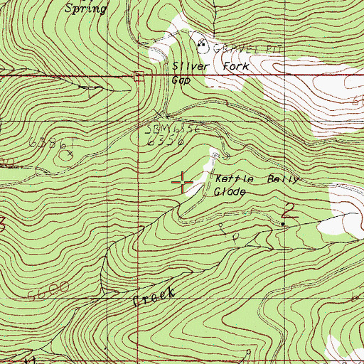 Topographic Map of Kettle Belly Glade, OR