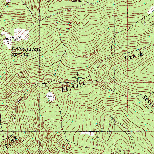 Topographic Map of Kettle Creek, OR