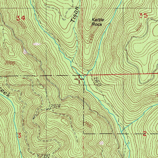 Topographic Map of Kettle Creek, OR
