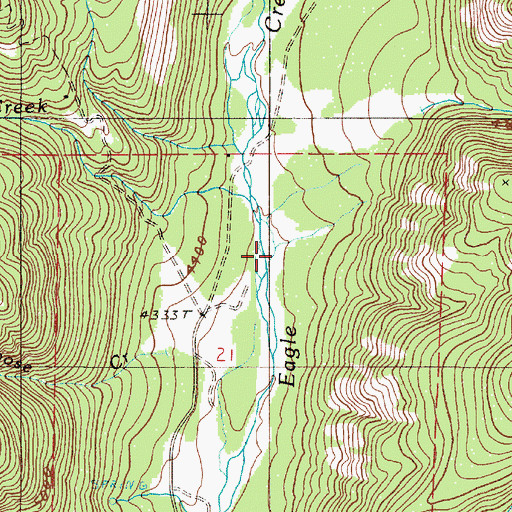Topographic Map of Kettle Creek, OR