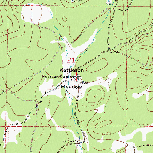 Topographic Map of Kettleson Meadow, OR