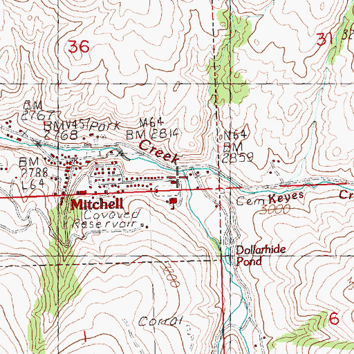 Topographic Map of Keyes Creek, OR