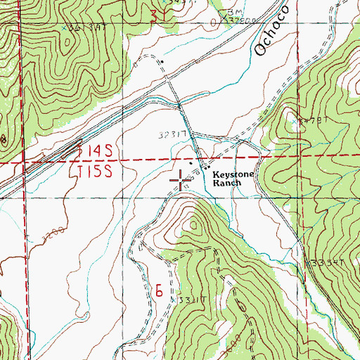 Topographic Map of Keystone Ranch, OR