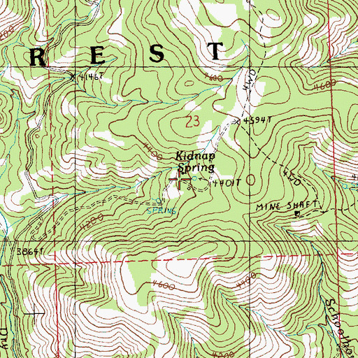 Topographic Map of Kidnap Spring, OR