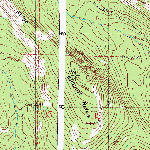 Topographic Map of Kimport Ridge, OR