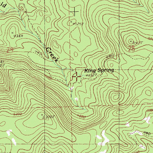 Topographic Map of King Spring, OR