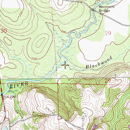 Topographic Map of Blackwood Creek, AL