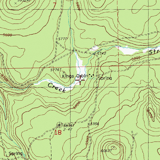 Topographic Map of Kings Cabin, OR