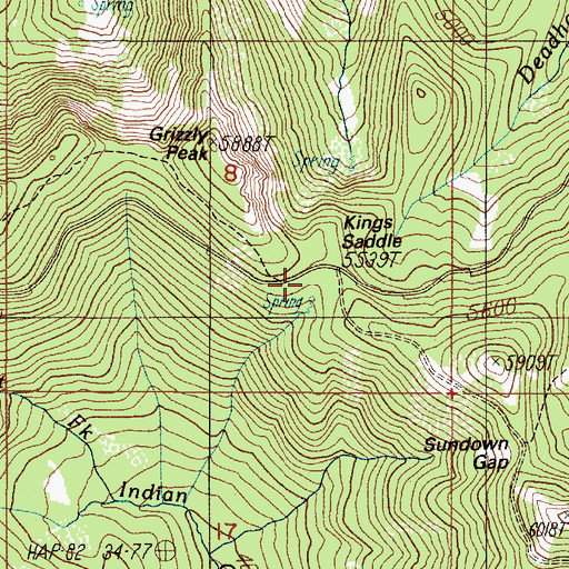 Topographic Map of Kings Saddle, OR