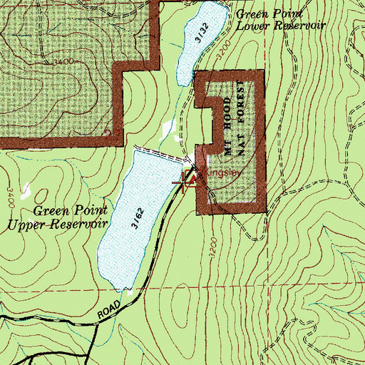 Topographic Map of Kingsley Reservoir County Park, OR