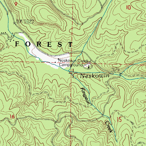 Topographic Map of Kingston Creek, OR