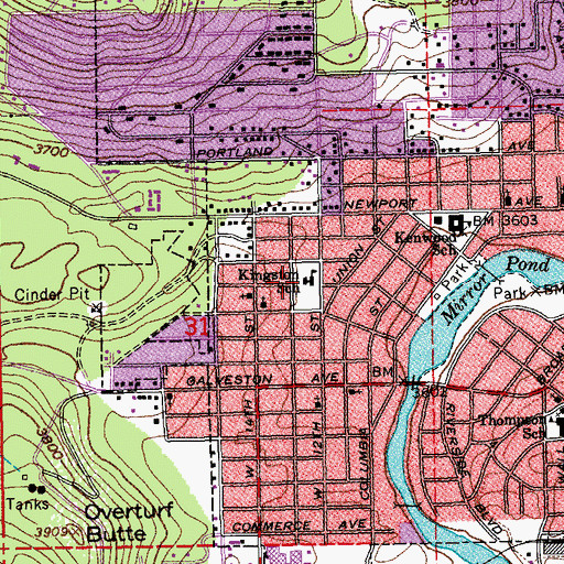 Topographic Map of Westside Village Magnet School at Kingston Elementary School, OR