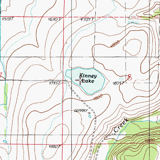 Topographic Map of Kinney Lake, OR