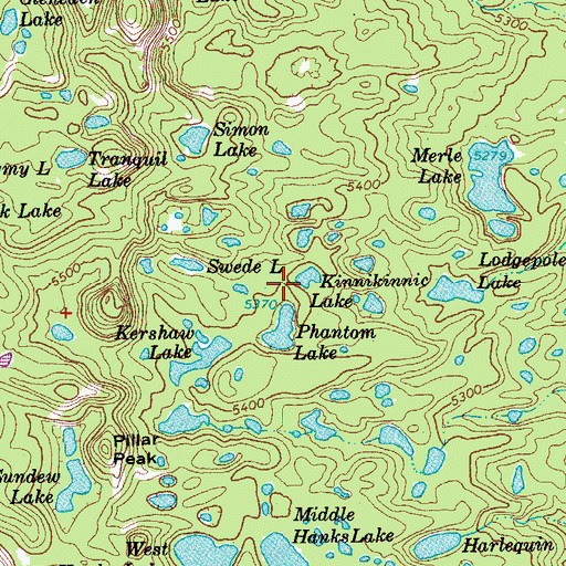 Topographic Map of Kinnikinnic Lake, OR