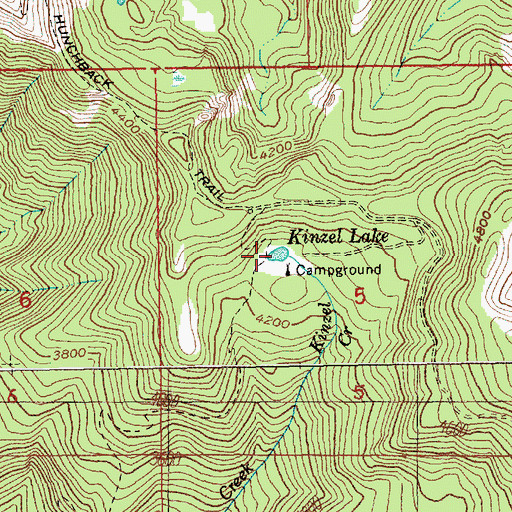 Topographic Map of Kinzel Lake, OR