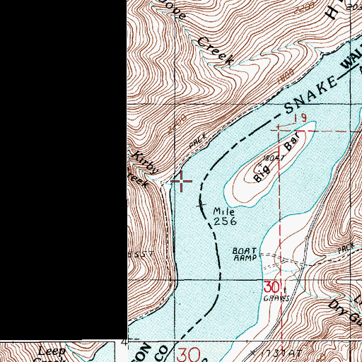 Topographic Map of Kirby Creek, OR