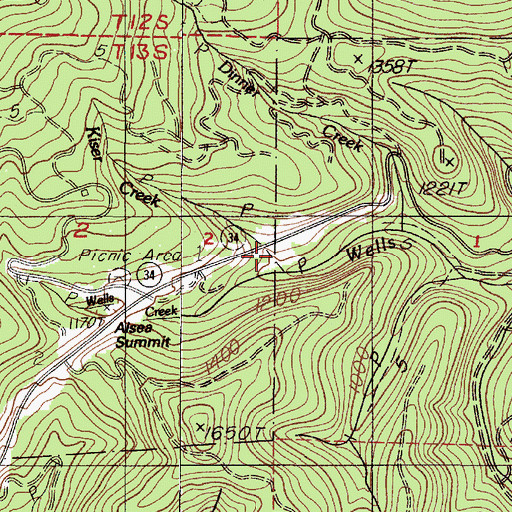 Topographic Map of Kiser Creek, OR