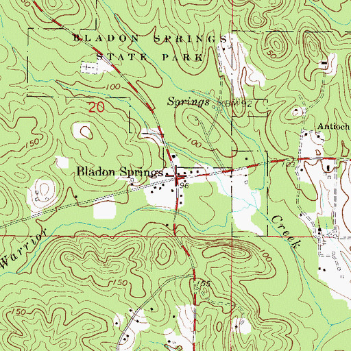 Topographic Map of Bladon Springs, AL