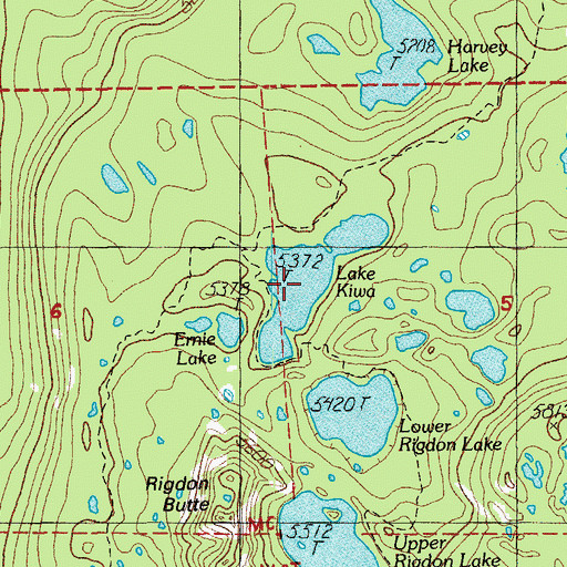 Topographic Map of Lake Kiwa, OR