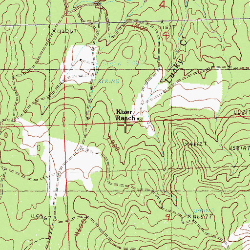Topographic Map of Kizer Ranch, OR