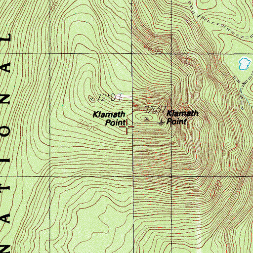Topographic Map of Klamath Point, OR