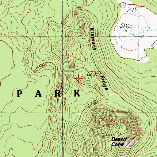 Topographic Map of Klamath Ridge, OR