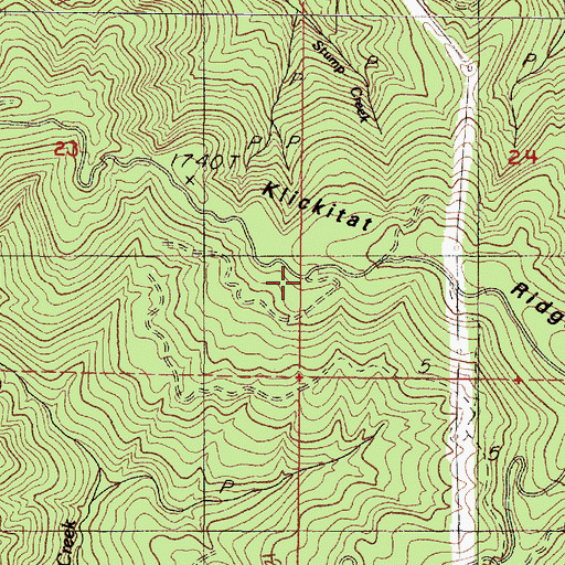 Topographic Map of Klickitat Ridge, OR