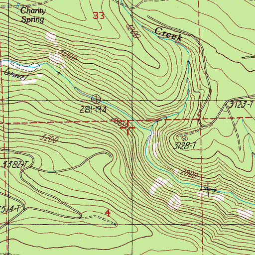 Topographic Map of Deep Creek, OR