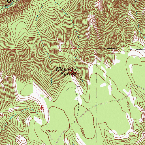 Topographic Map of Klondike Spring, OR
