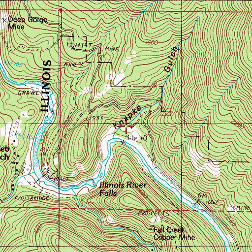 Topographic Map of Knapke Gulch, OR