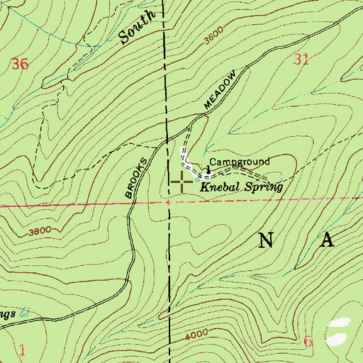 Topographic Map of Knebal Spring, OR
