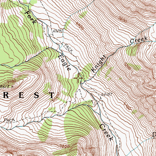 Topographic Map of Knight Creek, OR
