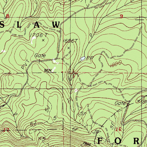 Topographic Map of Knights of Pythias Camp, OR