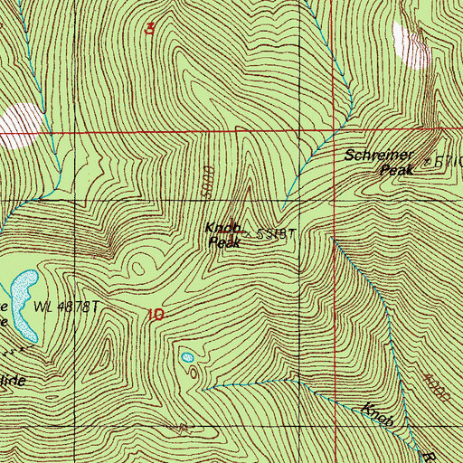 Topographic Map of Knob Peak, OR