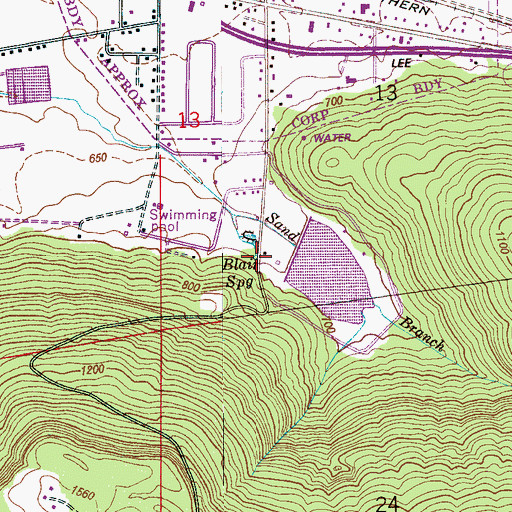 Topographic Map of Blair Spring, AL