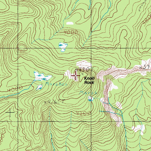 Topographic Map of Knob Rock, OR