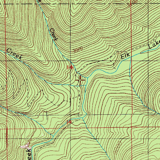 Topographic Map of Knob Rock Creek, OR