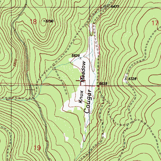 Topographic Map of Knox Meadow, OR