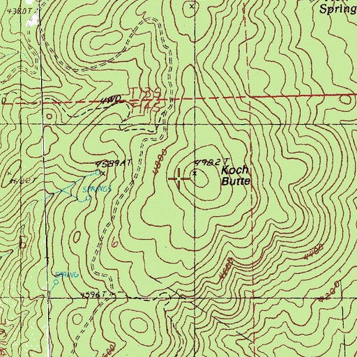 Topographic Map of Koch Butte, OR