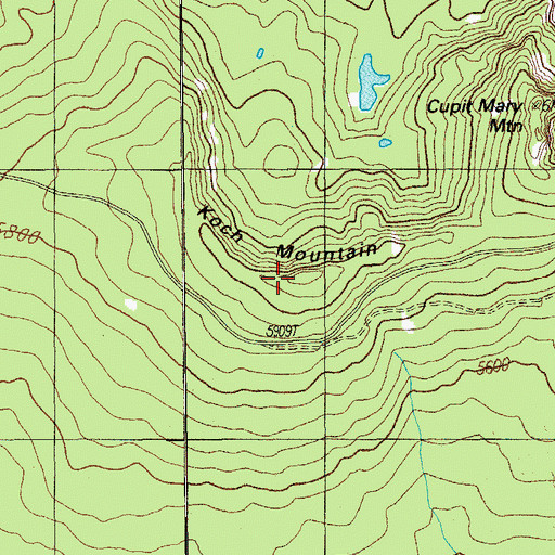 Topographic Map of Koch Mountain, OR