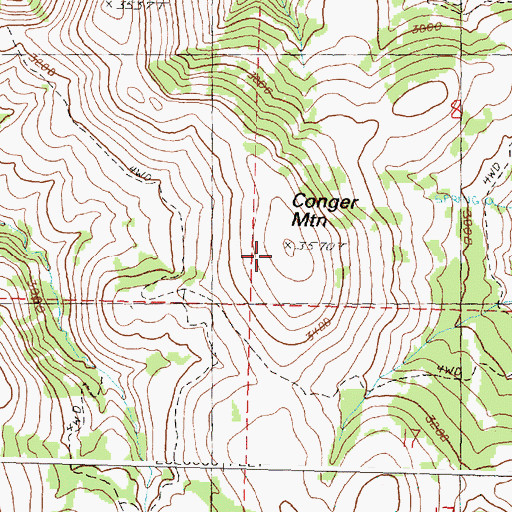 Topographic Map of Conger Mountain, OR